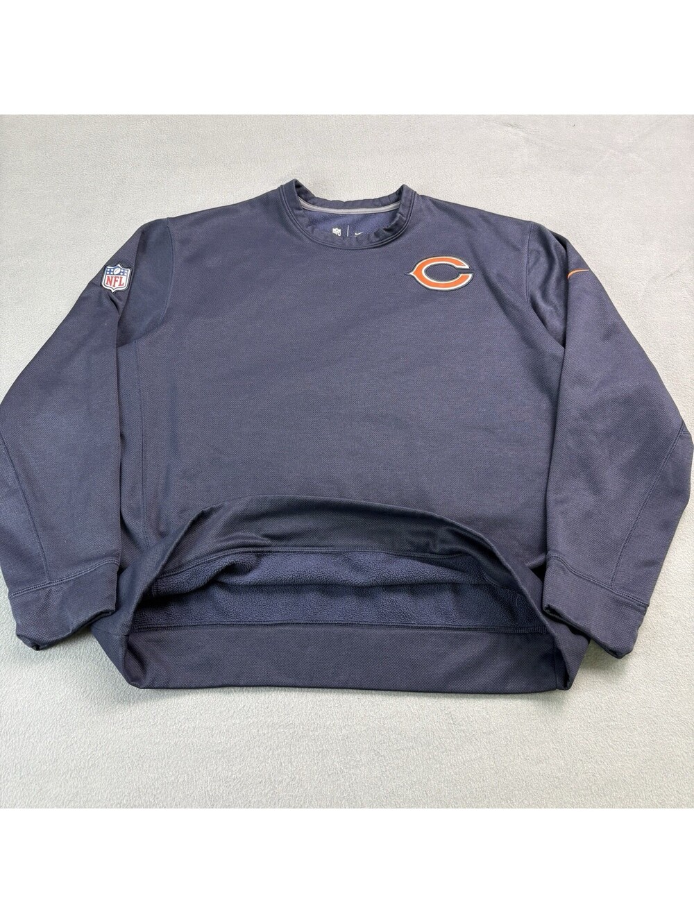 Nike On Field Therma Fit Chicago Bears NFL Pullover Sweatshirt Size XL Navy Blue